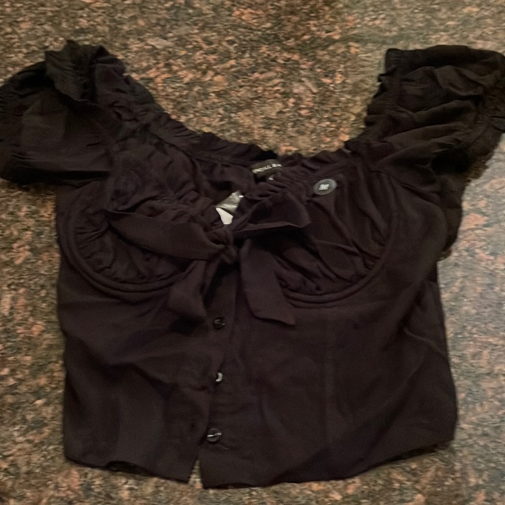 PAC Sun women’s black crop top button up